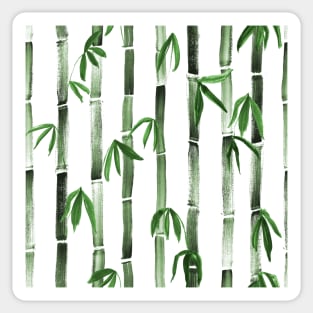 Green Bamboo Watercolor print. Fresh tropical greenery. Spring green leaves Sticker